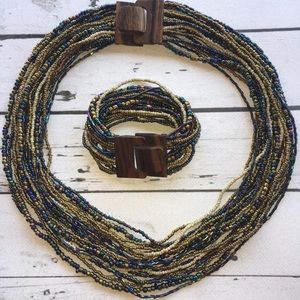 Necklace & Bracelet Set- Beautiful- Metallic